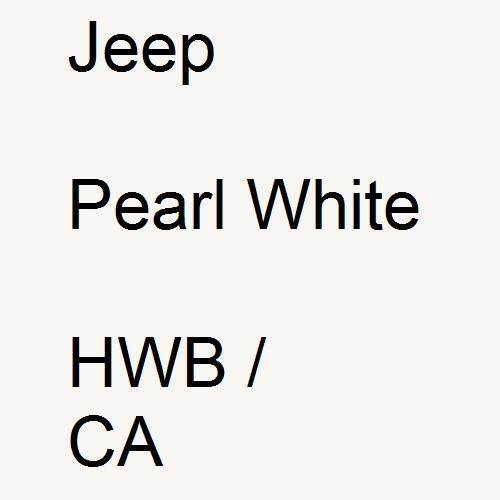 Jeep, Pearl White, HWB / CA.